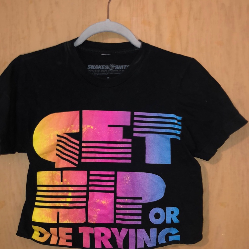 “Get Hip or Die Trying” Black Crop Top